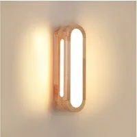 BlingBin LED Wandleuchte 12W Innen Holz Wandlampe, Moderne LED Wandleuchte Warmweiß 3000K, Beleuchtungsfläche: 5–8 m², LED fest integriert, Warmweiß, LED Wandbeleuchtung für Schlafzimmer Wohnzimmer Treppenhaus Korridor