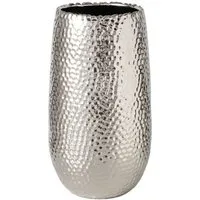 BOLTZE GRUPPE GmbH Dekovase Vase Lajos Blumenvase silber Steingut Ø 17 cm H 31 cm