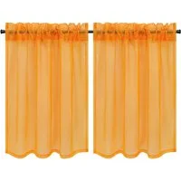Joyswahl Scheibengardine (2 St), Stangendurchzug, transparent, Voile Kurzstores, Einfarbige, Küche