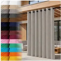 Lantigo Outdoorvorhang Wasserdichter Gartenvorhang mit Ösen und Raffhalter – Sichtschutz (1 St), Ösen, OXFORD 500D, für Terrasse, Pergola, Pavillon und Balkon im Außenbereich