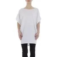 Ital-Design Tunikashirt Damen Freizeit (85987265) Stretch Top & Shirt in Weiß