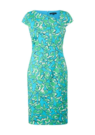 comma - Kleid mehrfarbig|türkis - Gr. - 42