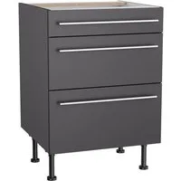 KOCHSTATION Unterschrank KS-Bern2 Breite 60 cm, 1 Schubkasten, 2 Auszüge