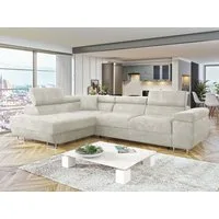 MIRJAN24 Ecksofa Torezio, mit Bettkasten und Schlaffunktion, Einstellbare Kopfstützen, 274x203x70-90 cm