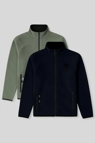 Herren Plüsch-Zipp-Front Sweatshirt