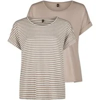 ONLY T-Shirt Damen Top MOSTER Regular Fit (2-tlg) Basic Kurzarm Tee Shirt mit Rundhalsausschnitt