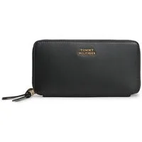 Tommy Hilfiger Geldbörse TH LEATHER LRG ZA WALLET, Damen Geldbeutel, Portemonnaie mit Detail in Reptilienoptik
