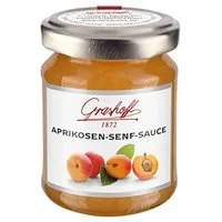 Grashoff Saucen, Grashoff Aprikosen Senf Sauce angenehm scharfer Delikatesssenf 125ml