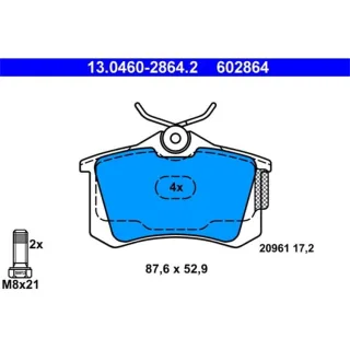 ATE Bremsbel?ge hinten Audi A2 Seat Cordoba Ibiza VW Lupo Polo