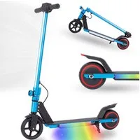 Vankel Elektro-Kinderroller für 6-15 Jahren, 6,5'' E-Roller, max. 5-8km, klappbar, Belastbarkeit 50 kg, 14km/h, faltbarer Cityroller, mit Beleuchtung, EBS+Fußbremse