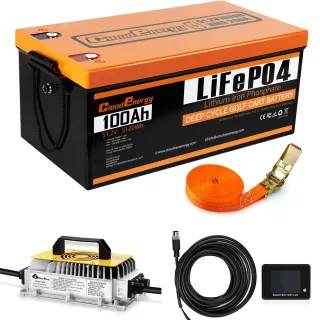 [EU Direct] Cloudenergy 48V(51.2V) 100Ah LiFePO4 Golf Cart Battery, with 20A Charger, 5120Wh Energy, Built-in 200A Bluet