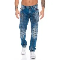 Cipo & Baxx Slim-fit-Jeans Herren Jeans Hose mit stylischem Nahtdesign Jeanshose mit extravaganter Nahtstruktur und Branding