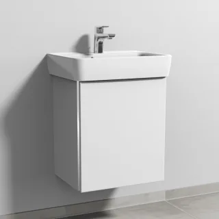 Sanipa 3way Waschtischunterbau zu Geberit Renova Plan Waschtisch mit 1 Tür, Weiß-Soft BR87343