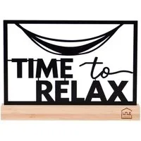 UNUS HOME Dekofigur Deko Aufsteller Time to Relax Schriftzug (18 cm hoch), Deko, Wohndekoration, Aufsteller