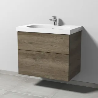 Sanipa 3way Waschtischunterbau zu Geberit Acanto Waschtisch mit 2 Auszügen, Eiche-Nebraska SM41737