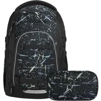 coocazoo Schulranzen Schulrucksack-Set MATE Reflective Splash 2-teilig, Kollektion 26 (2-teilig), ergonomisch, Körpergröße: 135 - 180 cm, Easy-Grow-System