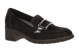 Gabor 4007.02 Elegant Slipper Schwarz Echtleder Blockabsatz 4cm