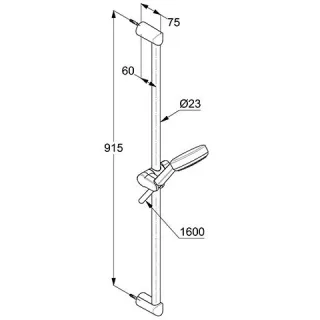 Kludi DIVE S Brause-Set 1S mit Wandstange 900mm chrom, 6919005-00 6919005-00