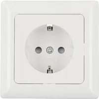 UNITEC Steckdose Unitec Steckdose mit Rahmen ultraweiß, Serie Genua