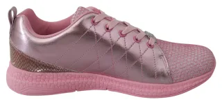 Plein Sport Femme Rose Blush Polyester Runner Gisella Sneakers Chaussures