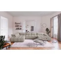 COTTA Wohnlandschaft Orion U-Form, B: 409 cm, mit Kopfteilverstellung & 6 Nierenkissen