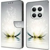 CLM-Tech Handytasche für Xiaomi Redmi Note 15 5G Klapphülle aus PU Leder (Lotus Lampe, 1-tlg., Flip Case), Magnetverschluss, Standfunktion und Kartenfächer