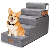 nobleza Hundematte Hundetreppe für Kleine Hunde und Haustiertreppe mit Fusselrolle