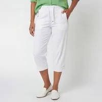 OriginalYou Caprihose Damen Sommerhose Nadelstreifen 7/8 Freizeithose mit Gummibund mit elastischem Bund, Einzelgrößen von 36 bis 50