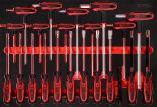 KS Tools T-Griff- und Schraubendreher-Satz in Schaumstoffeinlage, 22-tlg - 811.1022