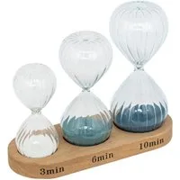 Atmosphera Créateur d'intérieur Dekofigur Dekorative Sanduhren SABI, H. 15 cm, 3er-Set (Deko-Objekt, Deko-Objekt)