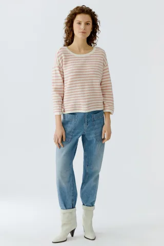 Oui - Pullover white red - Gr. - 42