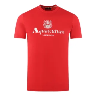 Aquascutum London Aldis Markenlogo Rotes T-Shirt