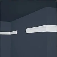 PROVISTON Zierleiste Polystyrol, 18 x 38 x 2000 mm, Weiß, Wandleiste, Kleben, Polystyrol, 1-St.