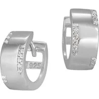 SilberDream Paar Creolen SilberDream Ohrringe 13mm für Damen 925er (Creolen), Damen Creolen aus 925 Sterling Silber, Farbe: silber, weiß