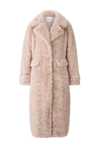 Rich & Royal - Long Faux Fur Coat powder ros� - Gr. - 38