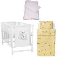 Baby-Delux Komplettbett Babybett Mia Komplettset, 7-tlg., Kinderbett 60x120 cm weiß, Bettset verschiedene Designs