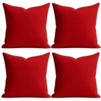 matches21 HOME & HOBBY Kissenbezüge 4er Set Kissenhülle 50x50 cm dunkelrot pflegeleicht mit Reißverschluss, (4 Stück), Zierkissen-Bezüge einfarbig für Couch-Kissen mit Lotuseffekt