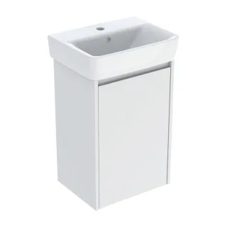Geberit Renova Plan Handwaschbecken-Set 504034001 Waschtisch weiß, Korpus/Front weiß / lackiert seidenmatt, Breite 45 cm