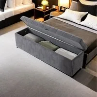 BlingBin Bettbank Polsterbank mit Stauraum und Deckel auch als Garderobenbank geeignet (1er Set, 1-St., 1pcs), Truhenbank, Aufbewahrungsbank für Wohnzimmer, Schlafzimmer