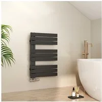 EMKE Paneelheizkörper Schwarz Flach Badheizkörper Design Handtuchtrockner, 76.2x50 cm 397W Bad Warmwasser ohne Multiblock Seitenanschluss