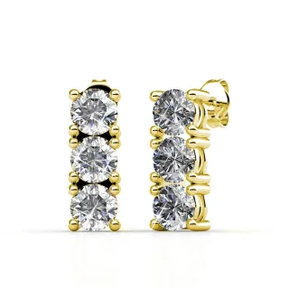Tri Ohrringe - Gold und Kristall