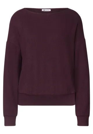 Street One - Langarm Shirt mit Elastikbund 17935_rustic_rouge_m - Gr. - 42