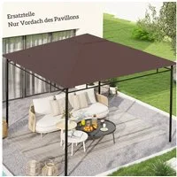 Outsunny Pavillon-Ersatzdach Pavillonabdeckung, Kaffee, 180 g/m², 298 x 298 cm (Ersatzdach, Pavillondach), 298x298 für Metall-Gartenpavillon