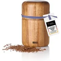 AdHoc Getreidemühle Leinsamenmühle / Sesam Mühle Seedo manuell, (1 Stück), mit PolyCut Präzisions-Mahlwerk, hochwertiges Gehäuse aus Akazienholz