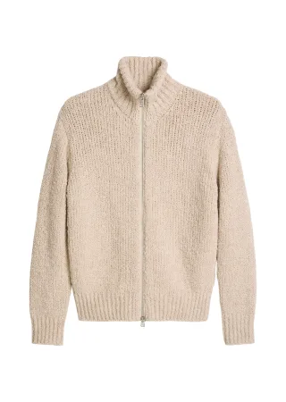 Marc OPolo Casual - Bouclé-Strickjacke oversize Medium Beige Melange - Gr. - L