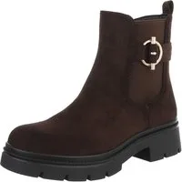 Ital-Design Damen Chelsea Boot mit Blockabsatz und Elastikeinsatz Plateaustiefelette (92355261) Blockabsatz Stiefeletten in Dunkelbraun