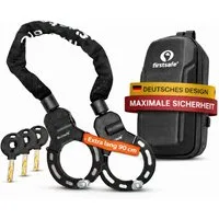 firstsafe Kettenschloss Handschellenschloss für E Scooter Schloss und Fahrrad mit Tasche (Set, Schloss + Tasche, 3 Schlüssel), Inklusive Scooter-Tasche