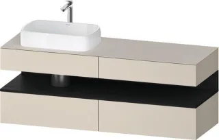 Duravit Qatego Konsolenwaschtischunterbau wandhängend Taupe Supermatt 1600x550x600 mm - QA4777016830 QA4777016830000