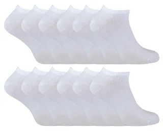 Socken Snob - 12 Paar Multipack Herren Quarter Trainer Socken - Weiß