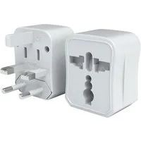 EAZY CASE Universal World Travel Reiseadapter Stromstecker Stromadapter Typ A, B, C, E, F, G, I, J & L, Reisestecker Welt Asien Kanada UK China Neuseeland Australien Weiß